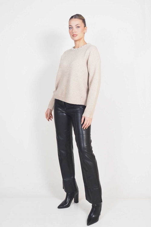 Beaded roundcut soft sweater Dione