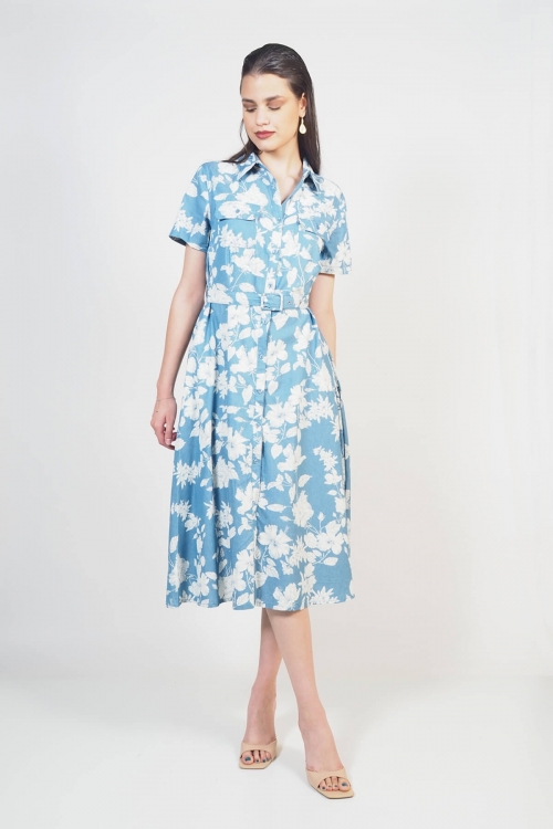 Denim floral dress Veda