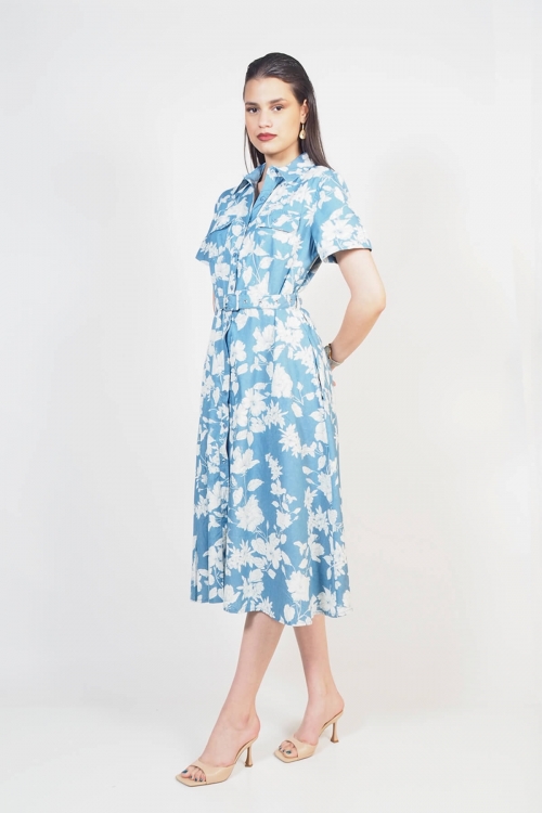 Denim floral dress Veda