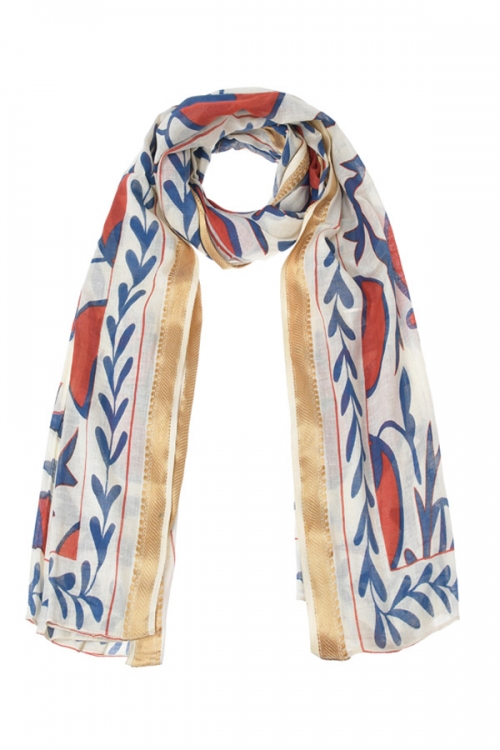 Φουλάρι/παρεό με κόκκινα ρόδια