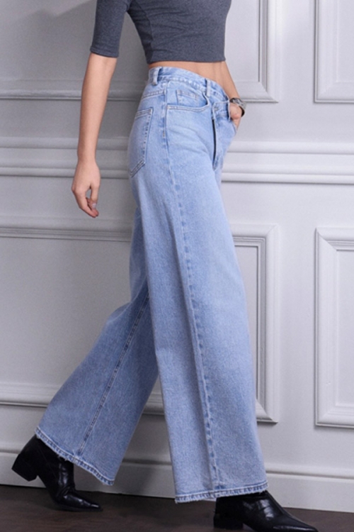 High waisted crossbuttoned wide leg jeans Nora