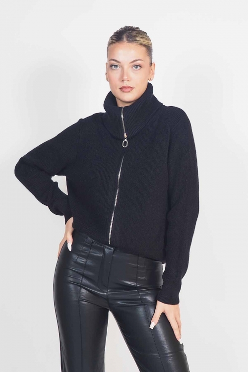 Knit cardigan with zipper Fabia