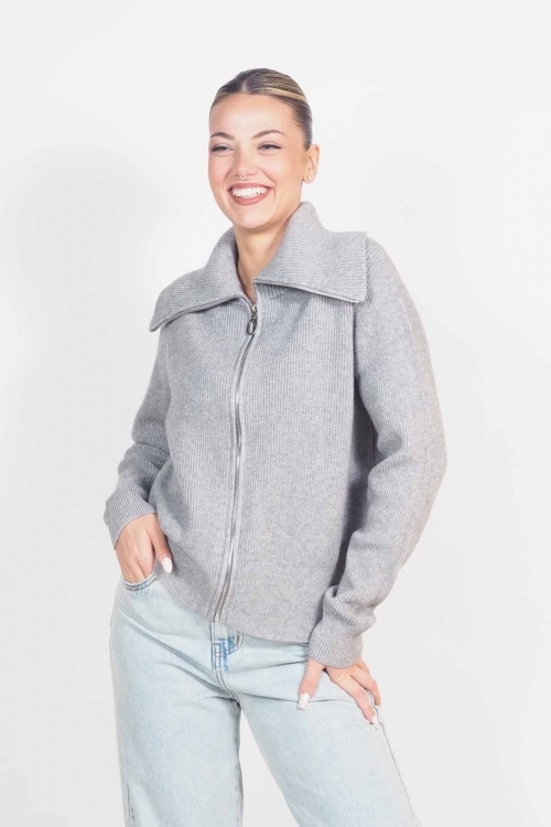 Knit cardigan with zipper Fabia