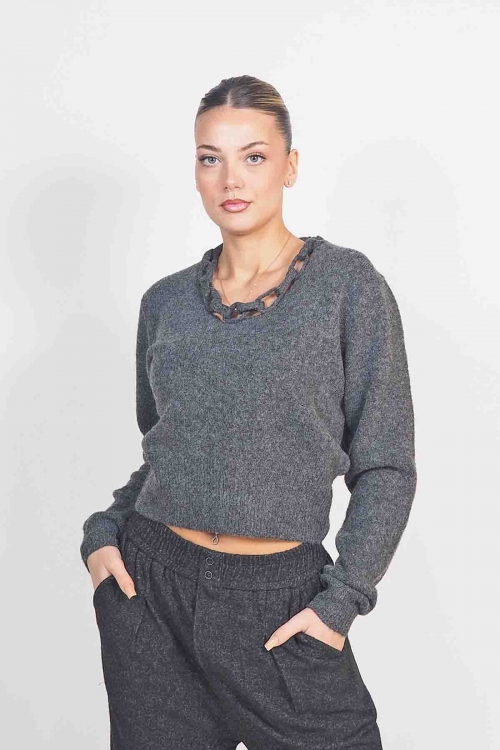 Knit chained top Anise