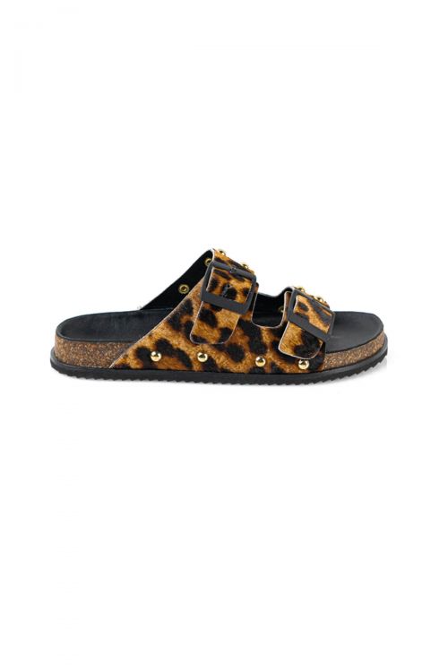 Ateneo animal print leather sandals