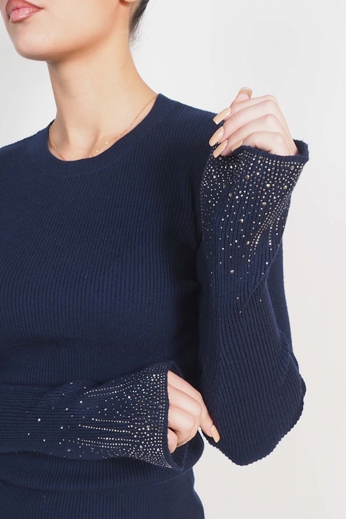 Ruffle sleeved knit top