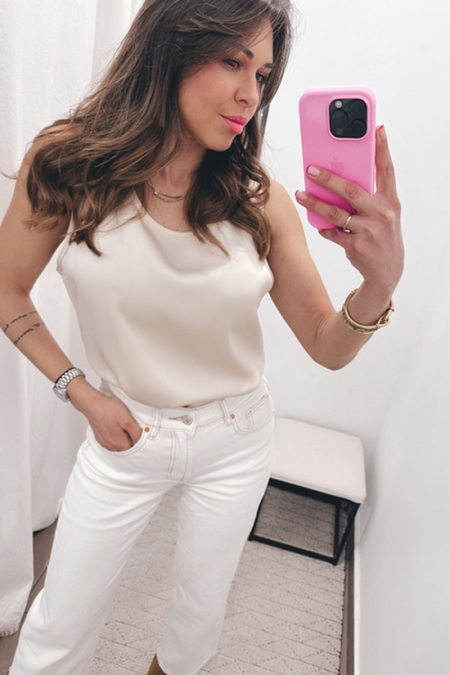 Silky sleeveless top Daisy