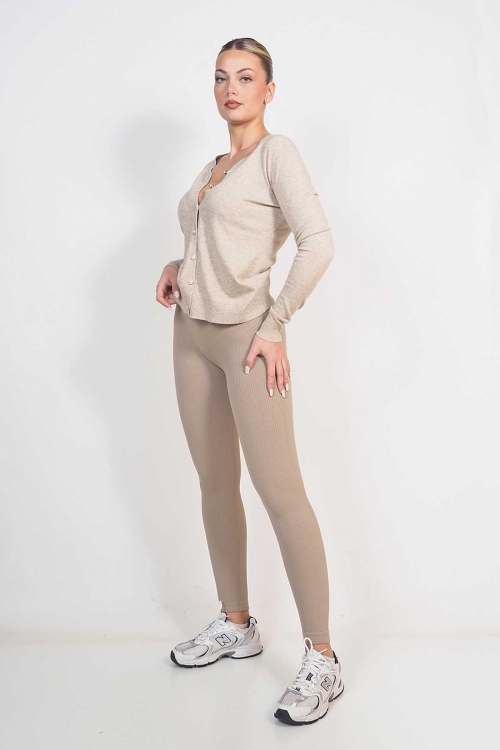 Soft knit cardigan with pearl button