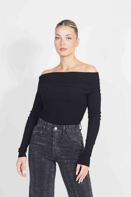 Soft knit off shoulder top Nia
