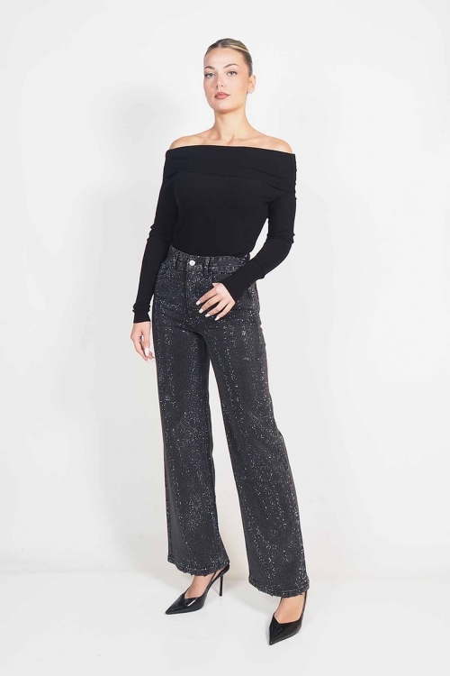 Soft knit off shoulder top Nia