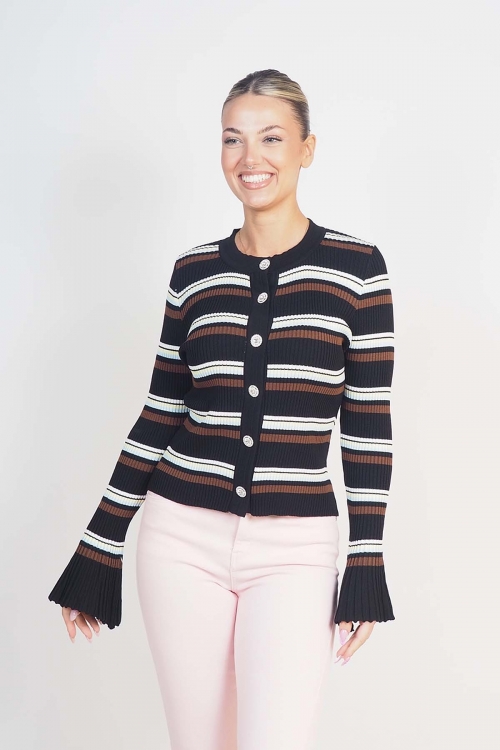 Striped cardigan top