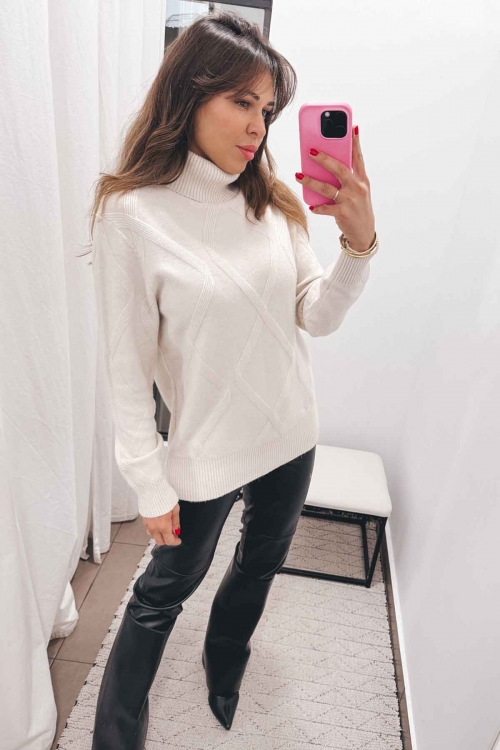 Turtleneck sparkle knit sweater Tina