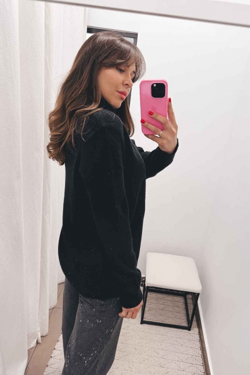 Turtleneck sparkle knit sweater Tina
