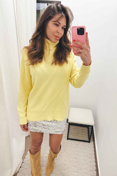 Turtleneck sparkle knit sweater Tina